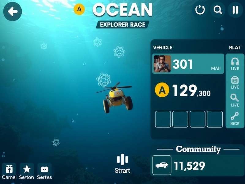 Ocean Explorer Race gameplay screenshot showing underwater racing